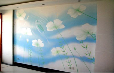 富平画墙绘怎么画好白云的蓬松感？