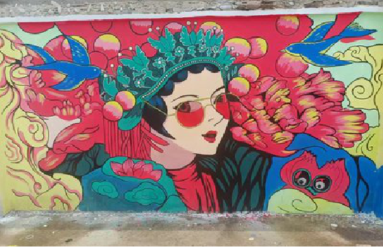 富平墙体彩绘-网红墙