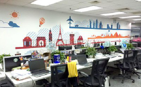 富平教你设计办公室墙绘的方法。