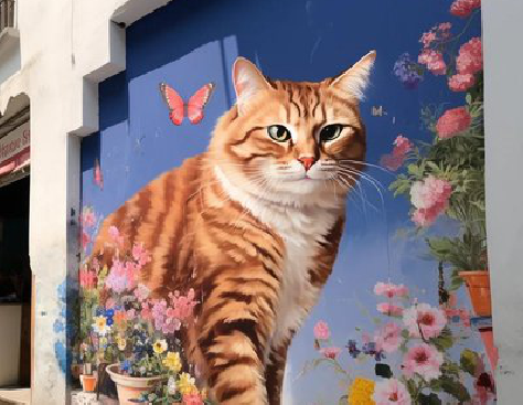 富平自己绘制有个性的手绘墙