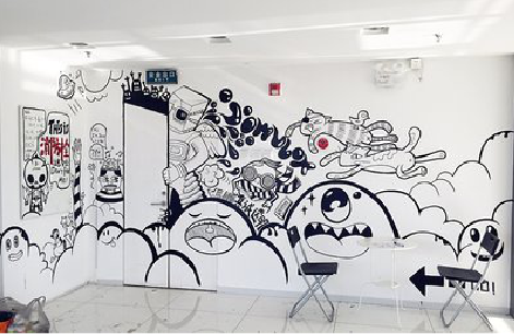 富平手绘墙并非传统涂鸦。